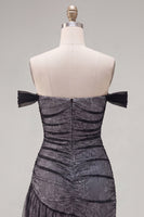 Load image into Gallery viewer, Black Ruched Tight Short Homecoming Dress with Ruffles