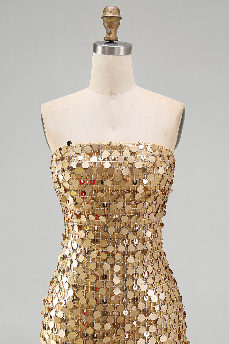 Load image into Gallery viewer, Sparkly Dark Red Beaded Strapless Tight Short Homecoming Dress