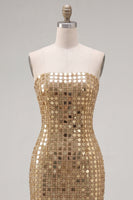 Load image into Gallery viewer, Sparkly Dark Red Beaded Strapless Tight Short Homecoming Dress
