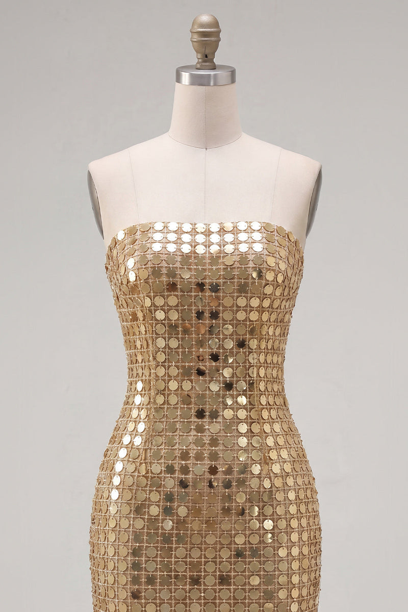 Load image into Gallery viewer, Sparkly Dark Red Beaded Strapless Tight Short Homecoming Dress