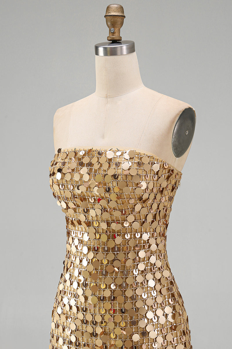 Load image into Gallery viewer, Sparkly Dark Red Beaded Strapless Tight Short Homecoming Dress