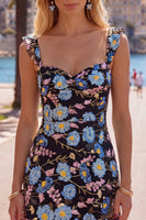 Load image into Gallery viewer, Sparkly Black Floral Beaded Tight Short Homecoming Dress