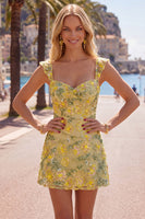 Load image into Gallery viewer, Sparkly Black Floral Beaded Tight Short Homecoming Dress