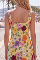 Load image into Gallery viewer, Butter Yellow Floral Square Neck Tight Short Homecoming Dress