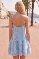 Load image into Gallery viewer, Sparkly Pink Floral A Line Spaghetti Straps Beaded Short Homecoming Dress