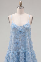Load image into Gallery viewer, Sparkly Pink Floral A Line Spaghetti Straps Beaded Short Homecoming Dress