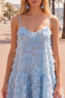 Load image into Gallery viewer, Sparkly Pink Floral A Line Spaghetti Straps Beaded Short Homecoming Dress