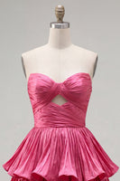 Load image into Gallery viewer, Royal Blue Pleated Tiered Sweetheart A-Line Short 80s Homecoming Dress