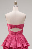 Load image into Gallery viewer, Royal Blue Pleated Tiered Sweetheart A-Line Short 80s Homecoming Dress