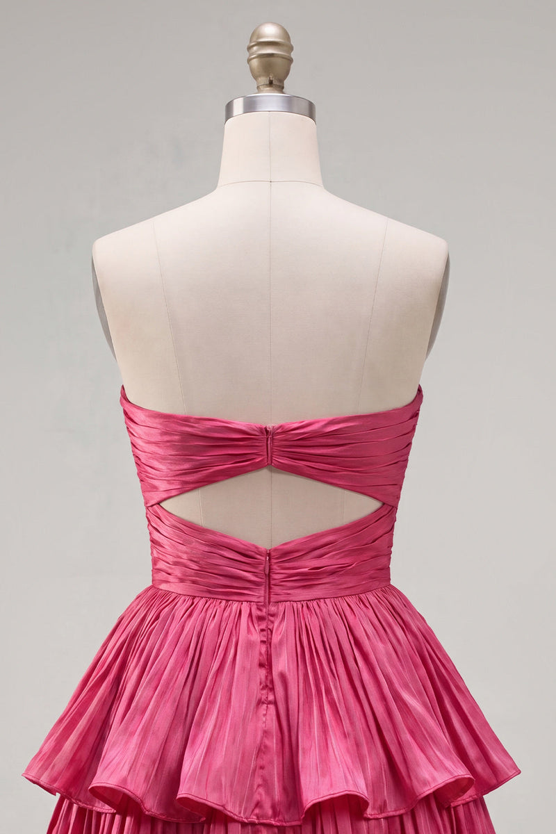 Load image into Gallery viewer, Royal Blue Pleated Tiered Sweetheart A-Line Short 80s Homecoming Dress
