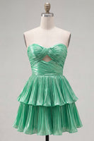 Load image into Gallery viewer, Royal Blue Pleated Tiered Sweetheart A-Line Short 80s Homecoming Dress