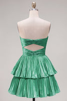 Load image into Gallery viewer, Royal Blue Pleated Tiered Sweetheart A-Line Short 80s Homecoming Dress