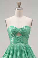Load image into Gallery viewer, Royal Blue Pleated Tiered Sweetheart A-Line Short 80s Homecoming Dress