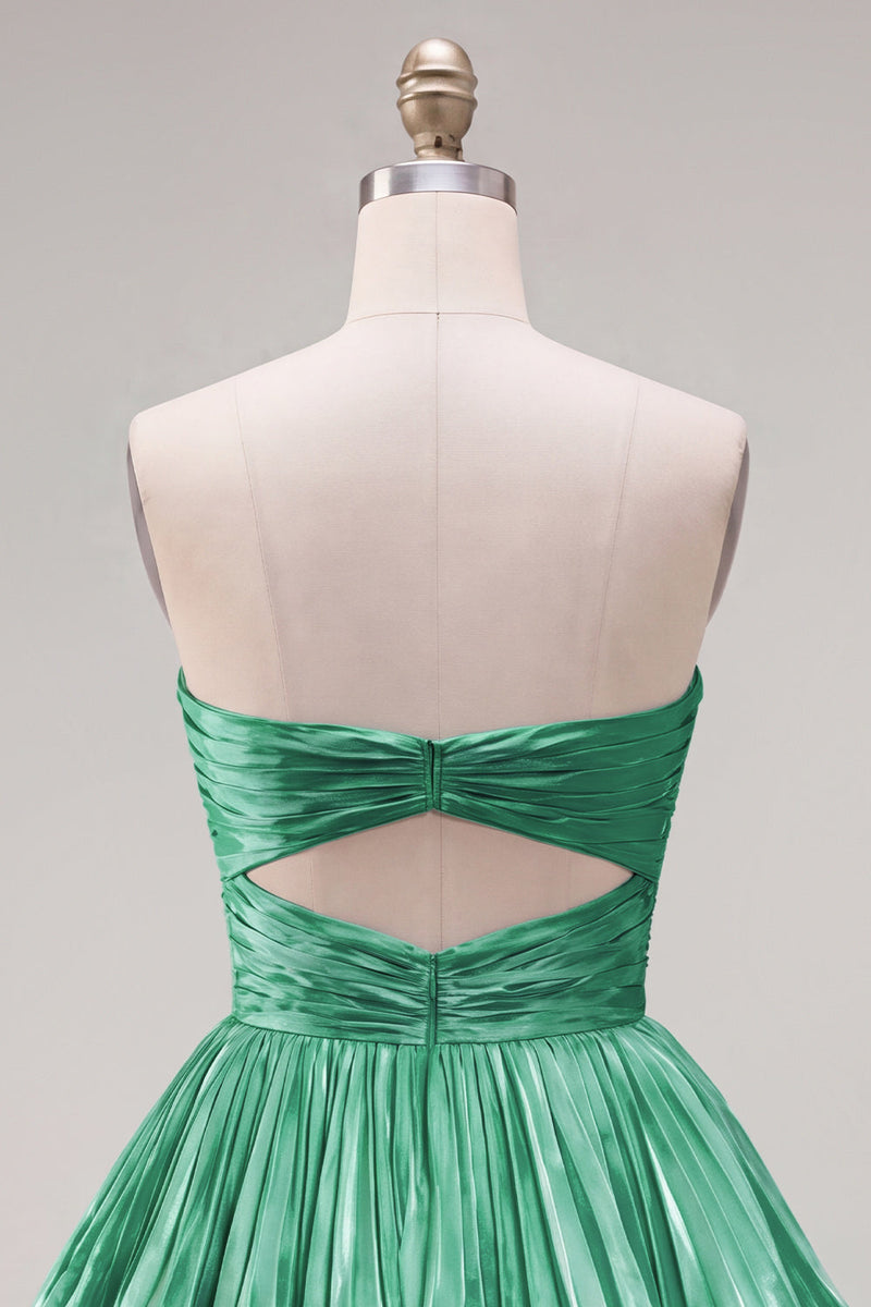 Load image into Gallery viewer, Royal Blue Pleated Tiered Sweetheart A-Line Short 80s Homecoming Dress