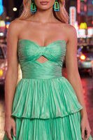 Load image into Gallery viewer, Royal Blue Pleated Tiered Sweetheart A-Line Short 80s Homecoming Dress