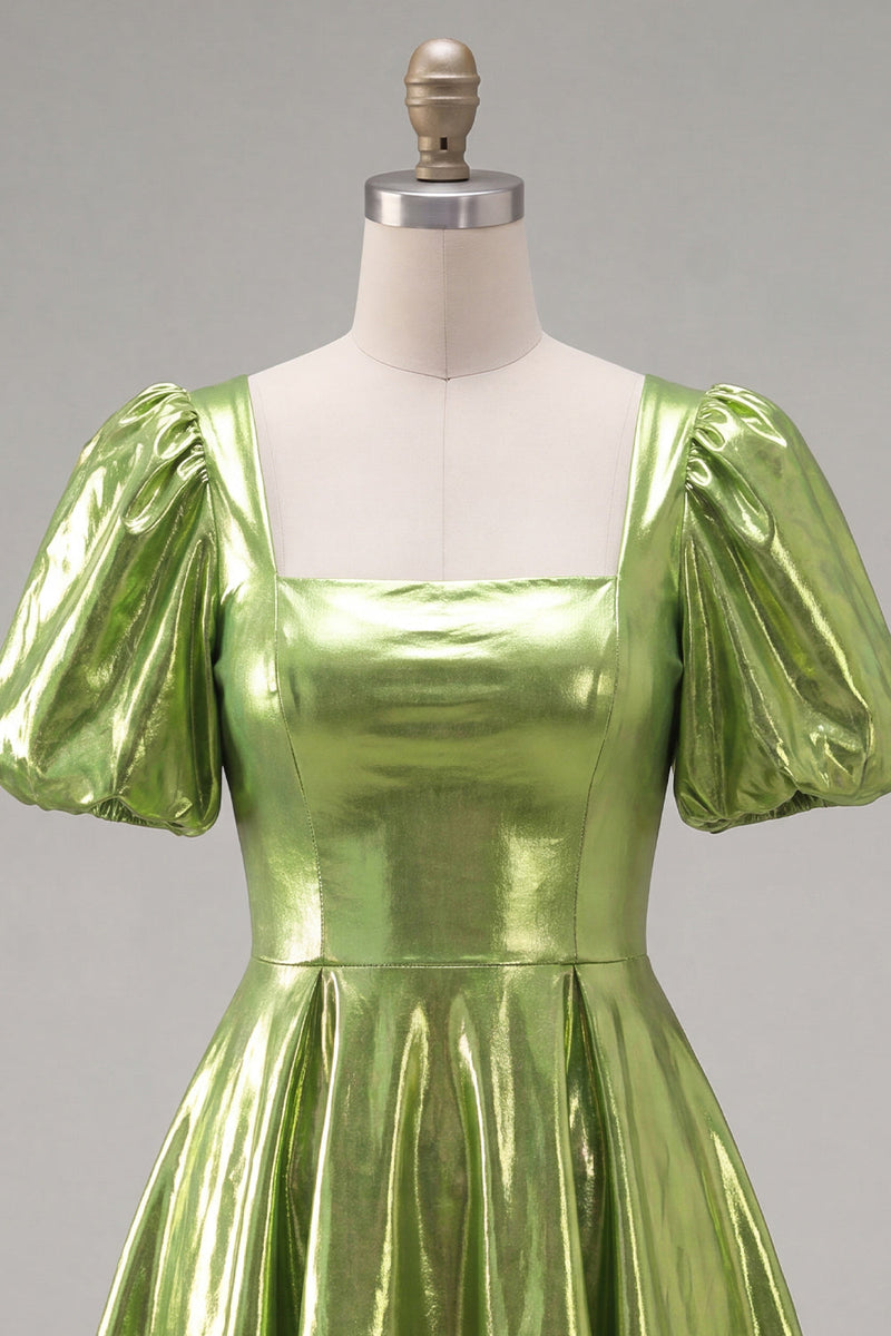 Load image into Gallery viewer, Hot Pink Metallic A-Line Short 80s Homecoming Dress with Sleeves