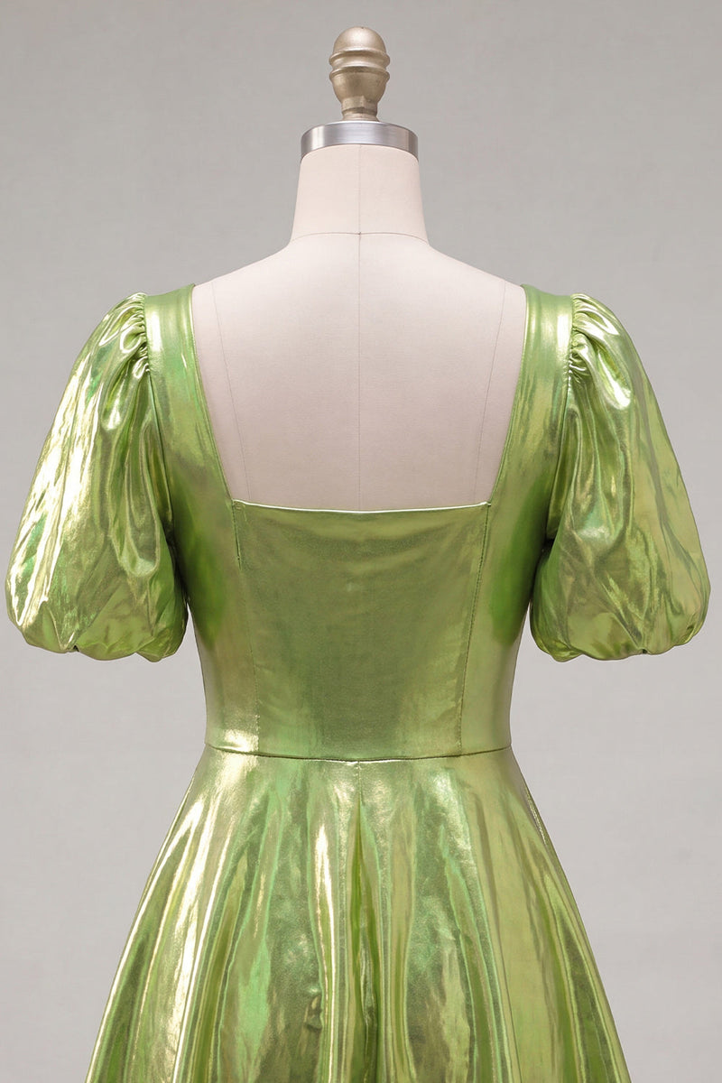 Load image into Gallery viewer, Hot Pink Metallic A-Line Short 80s Homecoming Dress with Sleeves