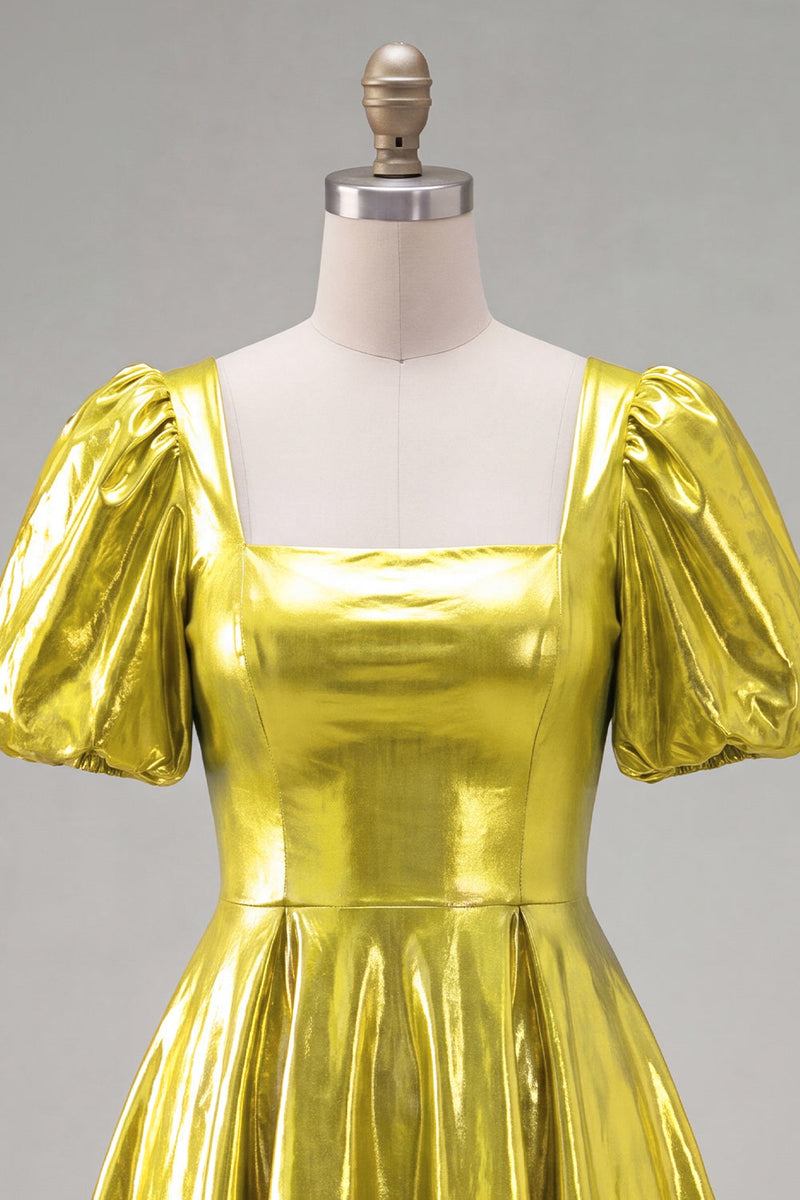 Load image into Gallery viewer, Hot Pink Metallic A-Line Short 80s Homecoming Dress with Sleeves