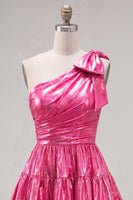 Load image into Gallery viewer, Dark Green Metallic Ruffled A-Line Short 80s Homecoming Dress with Bow