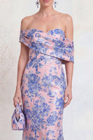 Load image into Gallery viewer, Floral Pink Blue Mermaid Long Mother of the Bride Dress