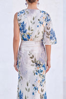 Load image into Gallery viewer, Flower Black Boat Neck Mermaid Long Mother of the Bride Dress with Sleeve