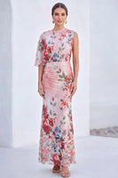 Load image into Gallery viewer, Flower Black Boat Neck Mermaid Long Mother of the Bride Dress with Sleeve