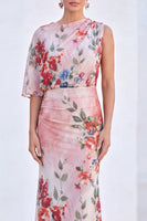 Load image into Gallery viewer, Flower Black Boat Neck Mermaid Long Mother of the Bride Dress with Sleeve