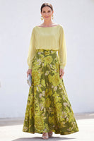 Load image into Gallery viewer, Dark Purple Floral Boat Neck A Line Long Mother of the Bride Dress with Sleeves