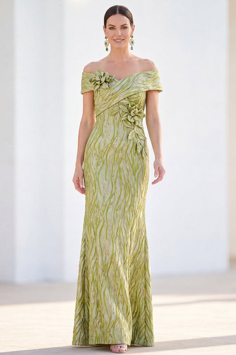 Load image into Gallery viewer, Sparkly Royal Blue Mermaid Sequin Long Mother of the Bride Dress with 3D Flowers