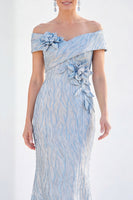 Load image into Gallery viewer, Sparkly Royal Blue Mermaid Sequin Long Mother of the Bride Dress with 3D Flowers