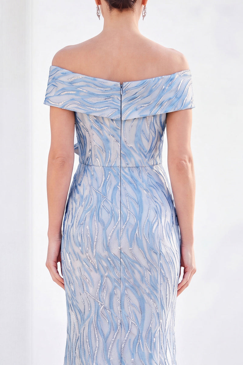 Load image into Gallery viewer, Sparkly Royal Blue Mermaid Sequin Long Mother of the Bride Dress with 3D Flowers
