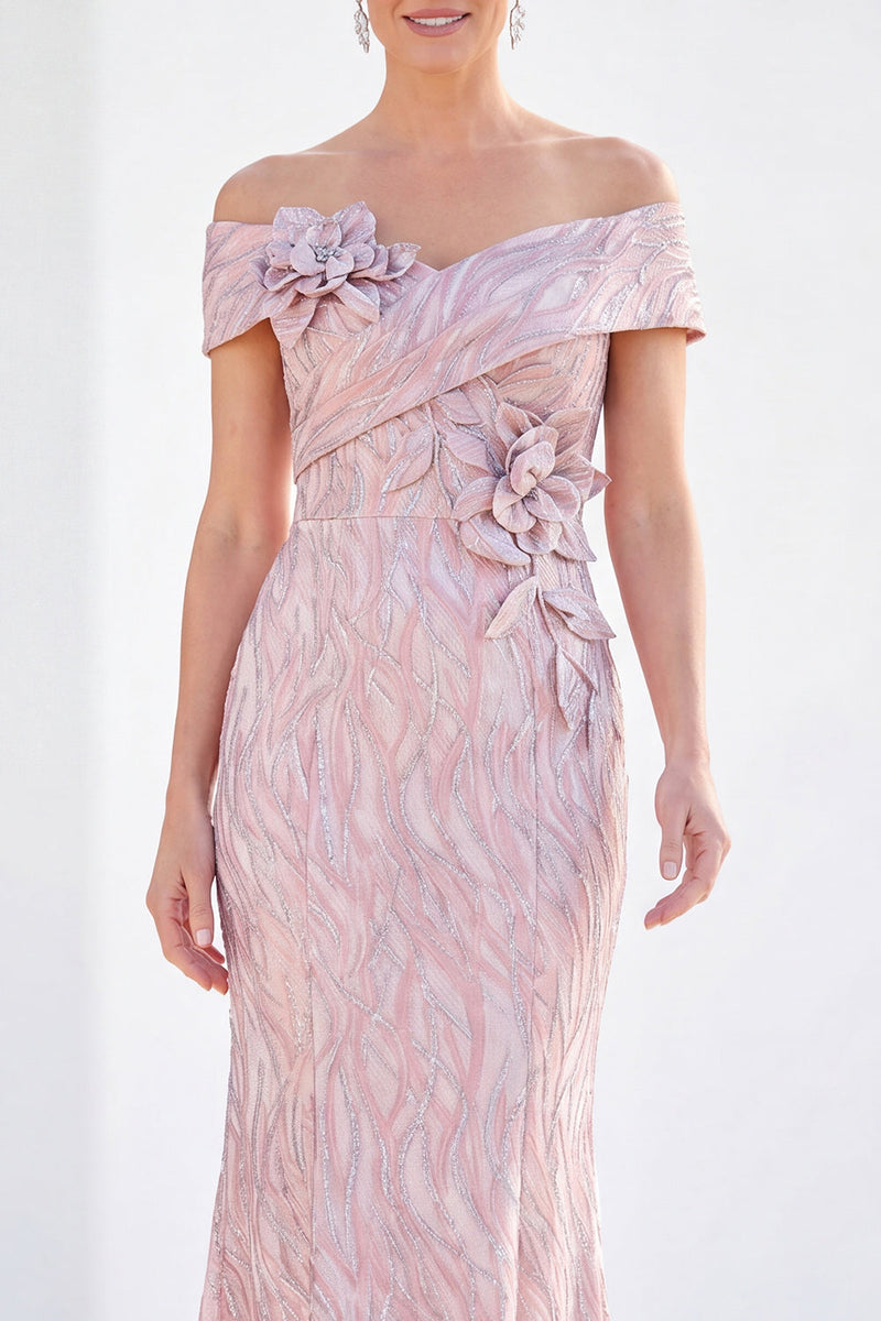 Load image into Gallery viewer, Sparkly Royal Blue Mermaid Sequin Long Mother of the Bride Dress with 3D Flowers