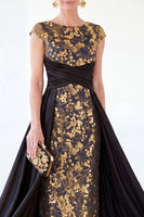 Load image into Gallery viewer, Sparkly Grey Blue Floral Beaded Sheath Long Mother of the Bride Dress