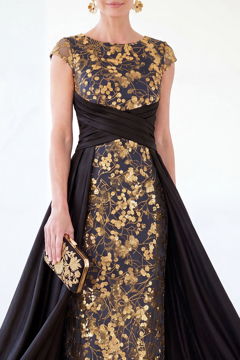 Load image into Gallery viewer, Sparkly Grey Blue Floral Beaded Sheath Long Mother of the Bride Dress