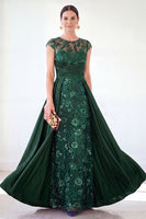 Load image into Gallery viewer, Sparkly Grey Blue Floral Beaded Sheath Long Mother of the Bride Dress