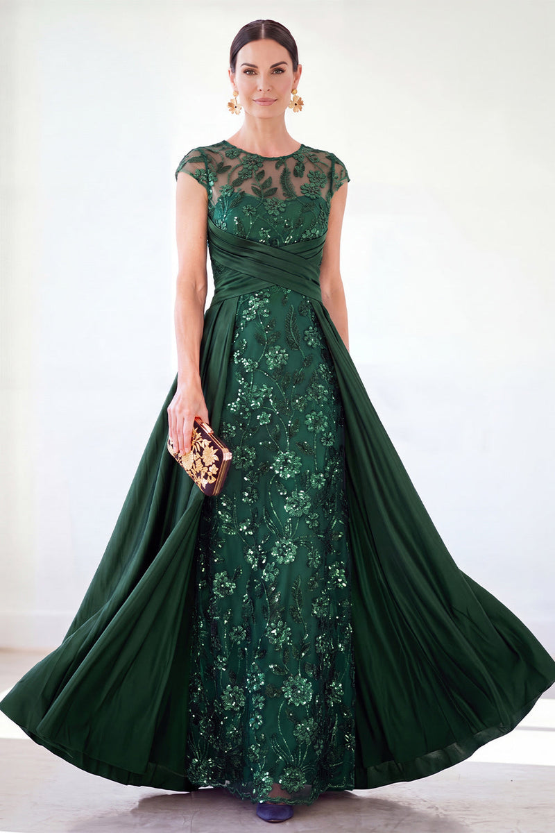Load image into Gallery viewer, Sparkly Grey Blue Floral Beaded Sheath Long Mother of the Bride Dress