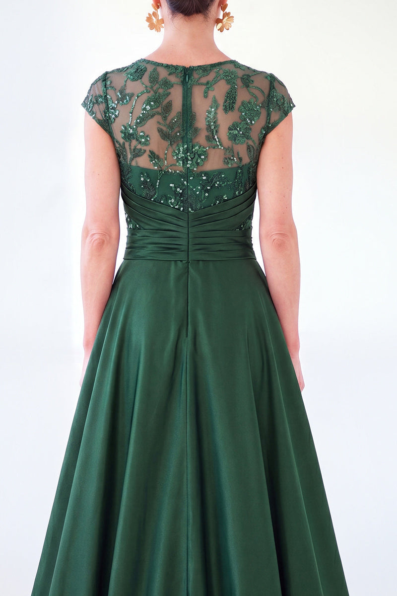 Load image into Gallery viewer, Sparkly Grey Blue Floral Beaded Sheath Long Mother of the Bride Dress