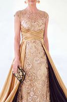 Load image into Gallery viewer, Sparkly Grey Blue Floral Beaded Sheath Long Mother of the Bride Dress