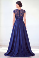 Load image into Gallery viewer, Sparkly Grey Blue Floral Beaded Sheath Long Mother of the Bride Dress
