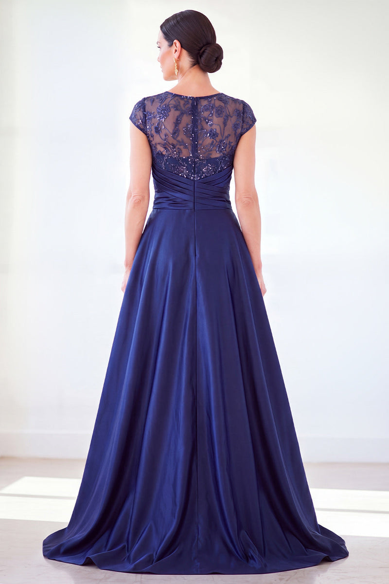 Load image into Gallery viewer, Sparkly Grey Blue Floral Beaded Sheath Long Mother of the Bride Dress