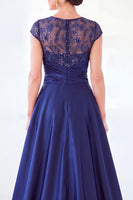 Load image into Gallery viewer, Sparkly Grey Blue Floral Beaded Sheath Long Mother of the Bride Dress