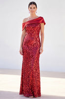 Load image into Gallery viewer, Sparkly Golden Sequin Mermaid Long Mother of the Bride Dress