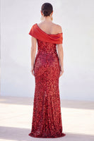 Load image into Gallery viewer, Sparkly Golden Sequin Mermaid Long Mother of the Bride Dress