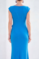 Load image into Gallery viewer, Floral Lilac Ruched Boat Neck Mermaid Long Mother of the Bride Dress