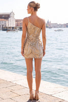 Load image into Gallery viewer, Sparkly Black Beaded Tight Short Homecoming Dress