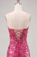 Load image into Gallery viewer, Sparkly Dark Green Strapless Sequin Tight Short Homecoming Dress