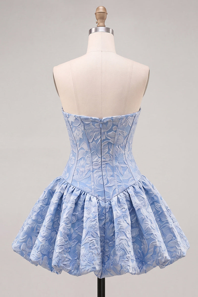 Load image into Gallery viewer, Floral Hot Pink Jacquard A-Line Corset Short Homecoming Dress