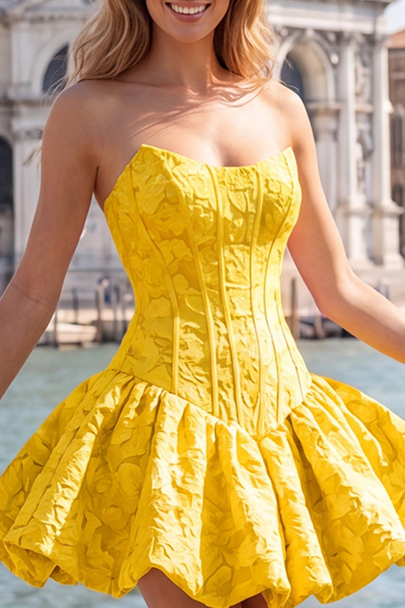 Load image into Gallery viewer, Floral Hot Pink Jacquard A-Line Corset Short Homecoming Dress