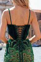 Load image into Gallery viewer, Sparkly Floral Velvet Black Sequin Corset Tight Short Homecoming Dress