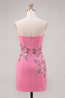 Load image into Gallery viewer, Sparkly Floral Dark Green Strapless Beaded Tight Short Homecoming Dress